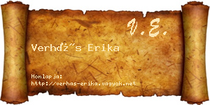 Verhás Erika névjegykártya